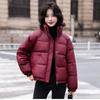 Зимние новые однотонные парки с воротником-стойкой и длинным рукавом, модные женские уличные повседневные толстые теплые топы с застежкой-молнией и пуговицами