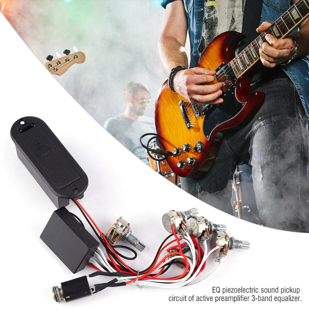 3 Band Active Guitar EQ Equalizer Preamp Pickup Circuit Harness for Bass