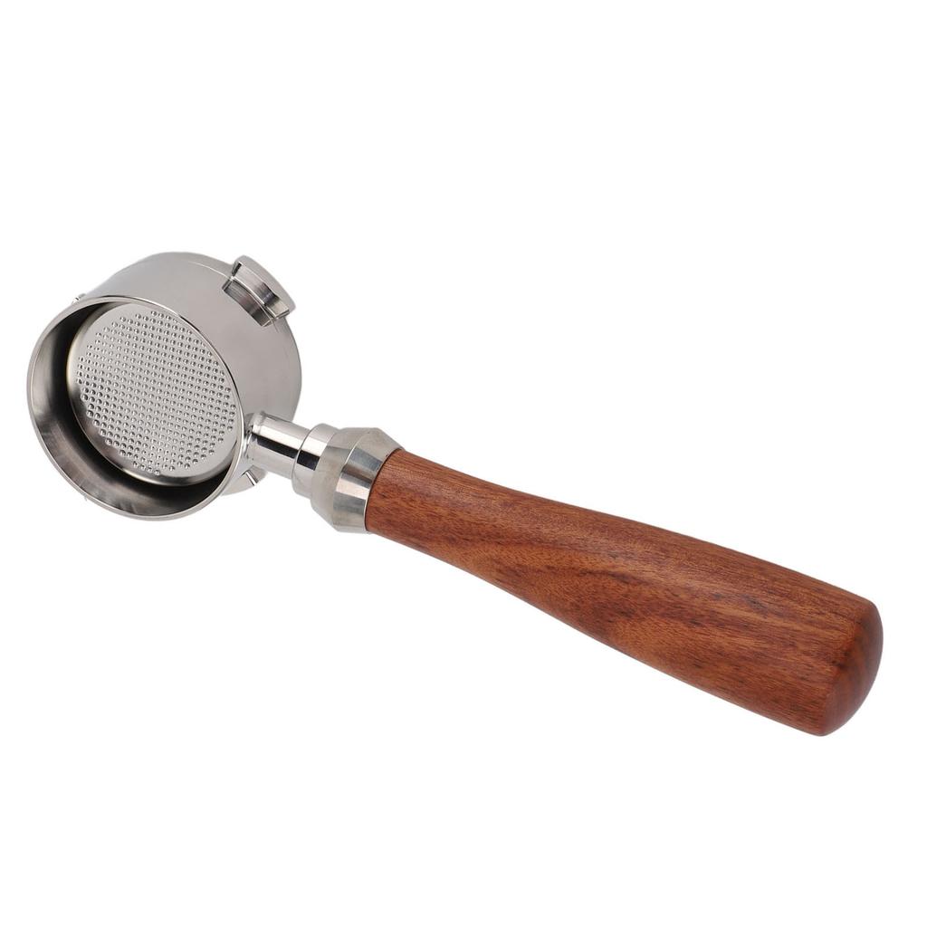 51mm Portafilter with Solid Wood Handle Ultra Fine Mesh Detachable 3 Ear Bottomless Portafilter for