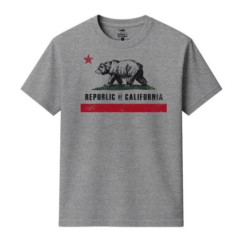 Republic of California Mens Old Flag Graphic Print Regular T-Shirt