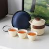 Light Luxury Hand-painted One Pot Three Cups High-end Travel Tea Set Portable Set Teapot Teacup Business Commemorative Gift