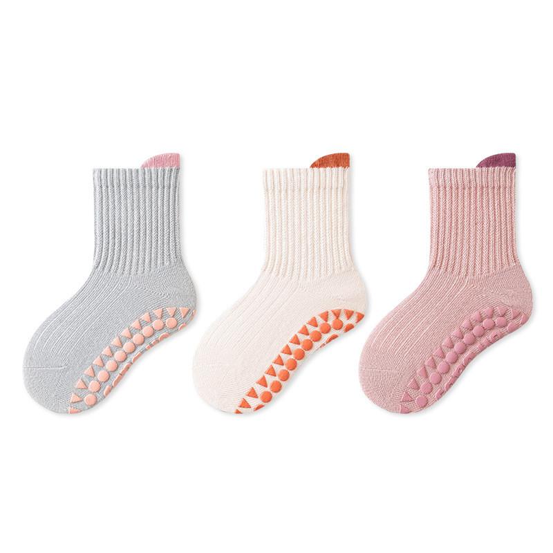 3Pairs/Lot Baby Anti-slip Socks For Boys Girls Low Cut Floor Kids Toddler Sock With Rubber Grips Socken For 0-6Years