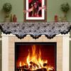 Halloween Fireplace Mantle Decorations, Black Lace Spiderweb Fireplace Mantel Scarf Cover Garland For Festive Party Supplies Decor