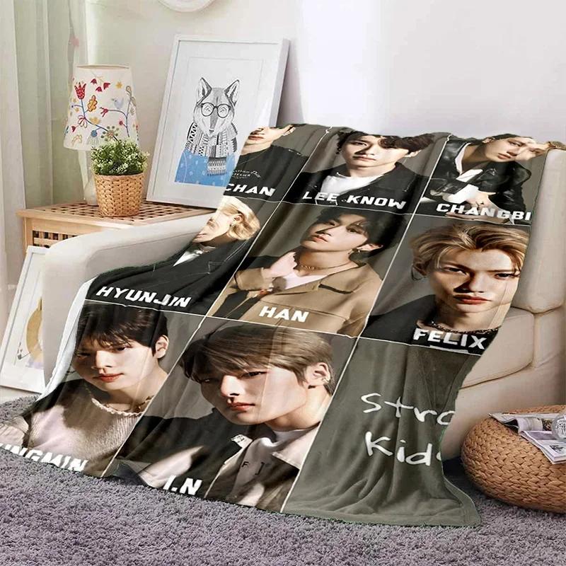 Корея Kpop Stray Kids 3D Певец Мягкое Фланелевое Одеяло для Кроватей Спальни Дивана Пикника, Плед для Накрытия на Улице Отдыха Подарок