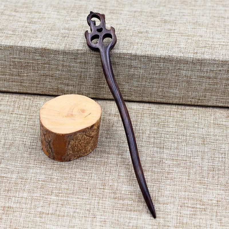 Hair Clasp Ladies Gift Wooden Vintage Ebony Accessories Guajacwood Hairpin