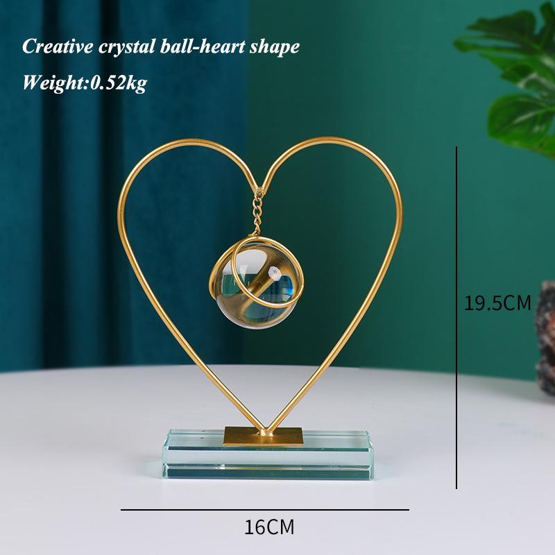 Creative Iron Crystal Ball Jewelry Home Decoration Statue Statue Sculpture Living Room Desk Accessories Dining Table Decorations