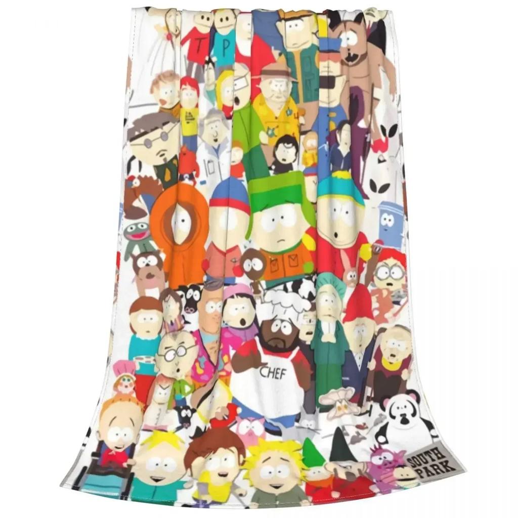 Фланелевое одеяло Southpark Collage Мультфильм Аниме Забавное плед для дома 150*125см Кусок ковра
