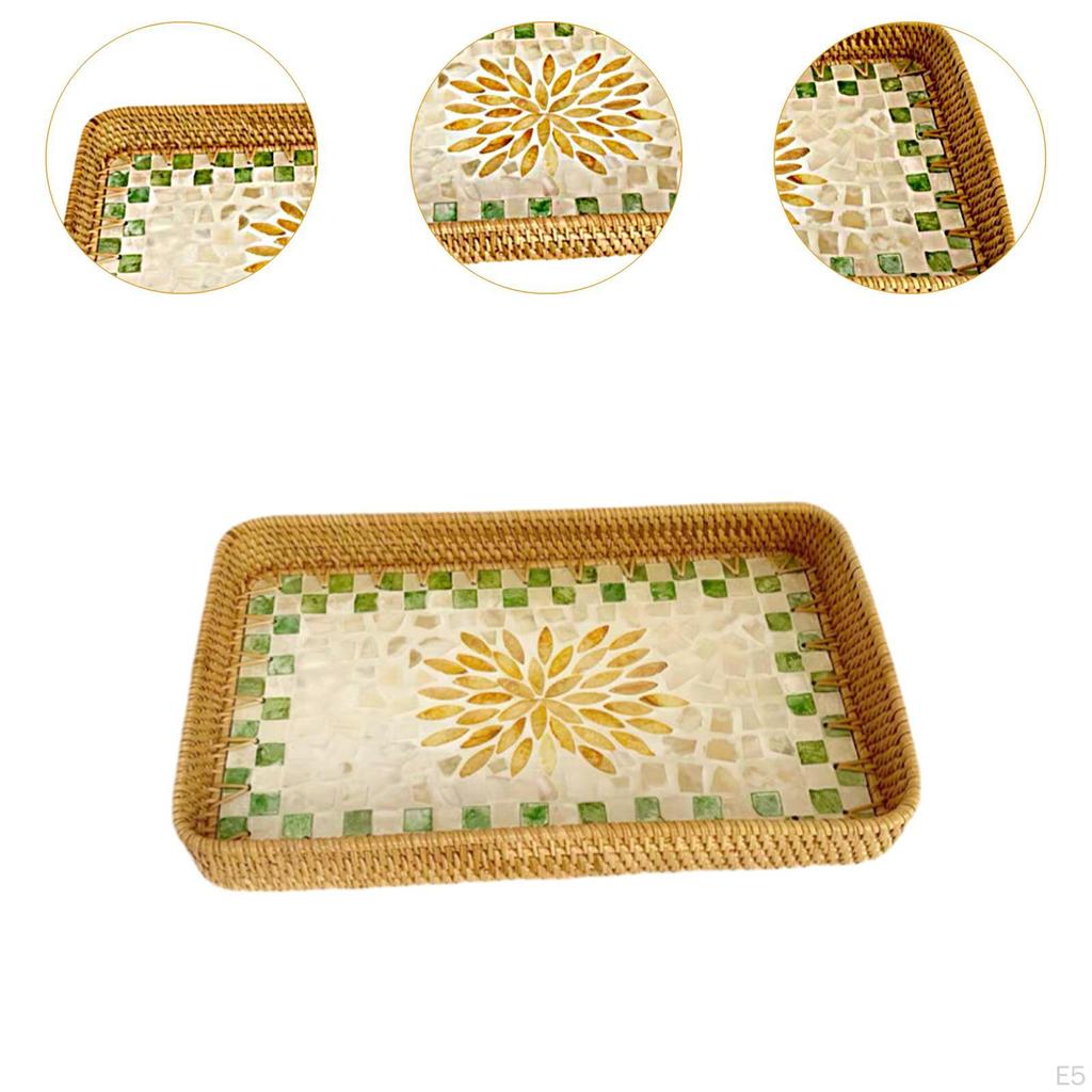 Корзина из ротанга, прямоугольный органайзер для хлеба, декоративный поднос, миска для подачи закусок на стол