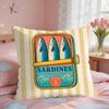 Canned Sardines Modern Art Cushion Cover Silky Short Plush Invisible Zipper Dustproof Sofa Pillow Case For Home Decor