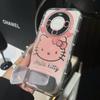 Розово-голубой чехол с кошкой KT для Apple 16/15/14 Huawei Honor Xiaomi Phone Case 13 Pro Max Ударопрочный с полным покрытием