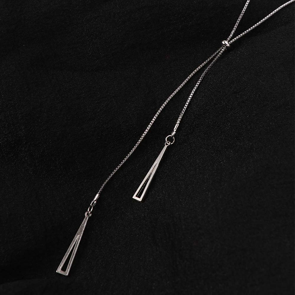 Exquisite Triangle Pendant Necklace Elegant Long Necklace Unique Tassels Necklace Daily Wear