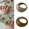 Smooth Glossy Resin Wide Band Ring With Arc Design Comfortable Finger Accessory For Daily Wear And Special Occasions