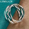 925 Sterling Silver Net Weaving 5-10# Ring For Women Men Wedding Charm Engagement Fashion Jewelry