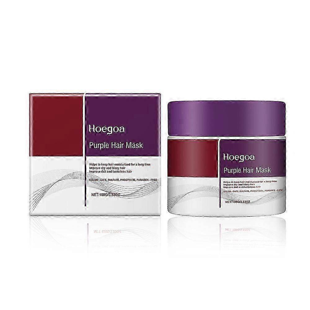 Purple Hair Mask Professional Neutralizes Brass Yellow Tones For Blonde Silver Gray Highlighted Hair