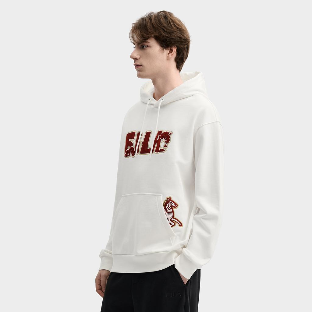 Fila CNY Модный Персонализированный Трендовый Минималистичный Классический Вышитый Логотип Паттерн Ретро Спортивный Повседневный Универсальный Удобный Худи F11U619203FWT