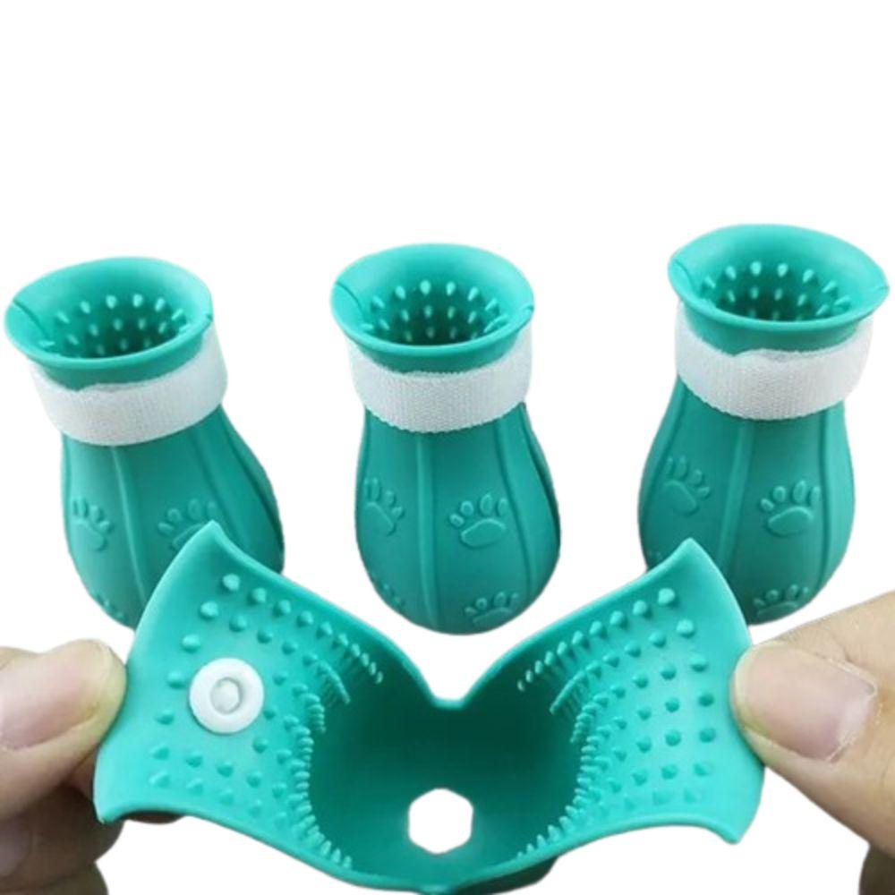 4Pcs Foot Cover Cat Claw Protector Anti-Scratch Bite Paw Nail Cover Boots  Washing Shoes