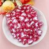High Quality 100Pcs Acrylic Peach Heart With Hole Shining Light 10.1*8.8mm DIY Jewelry Making Colorful Creative  Handmade Material Loose Beads