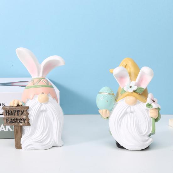 Пасхальный кролик уха гном фигурка красочное яйцо безликий эльф гном смоляная статуэтка скульптура Главная