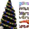 Decorative LED Christmas Tree Ornaments with Light Strings and Ribbon Bow