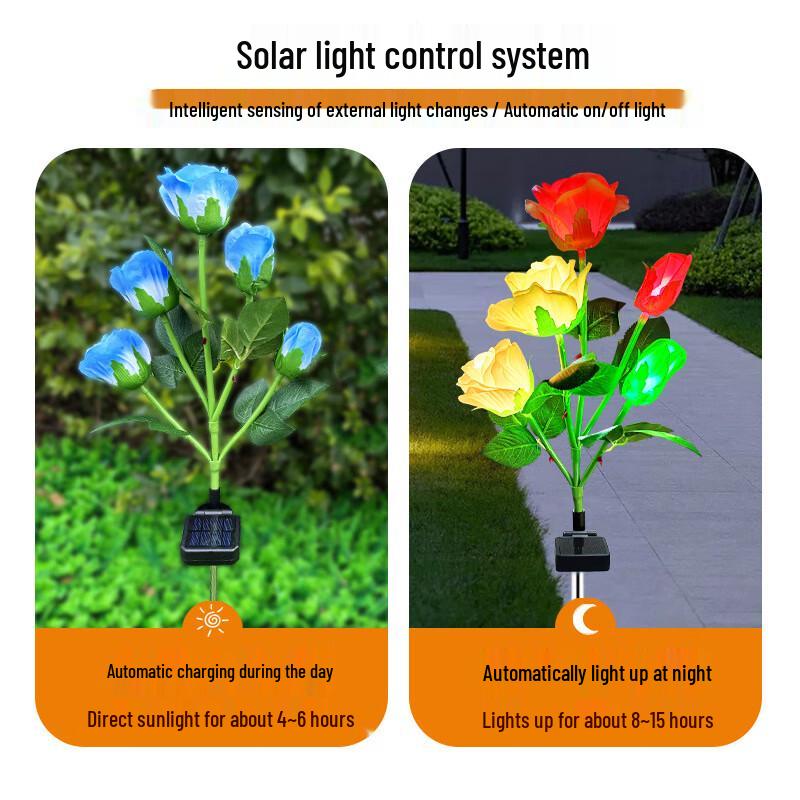Solar LED Rose Flower Outdoor Light