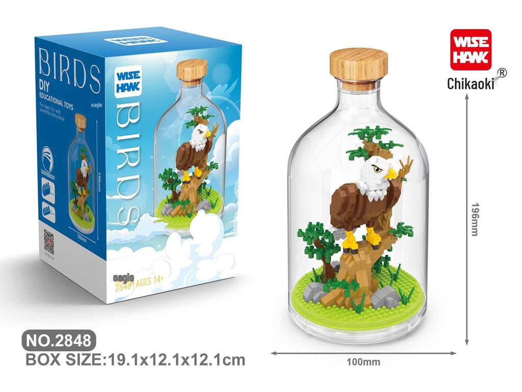 Набор конструктора Zhiying: Фигурки Панды, Насекомых, Птиц, Морских существ, Осьминога и Орла.