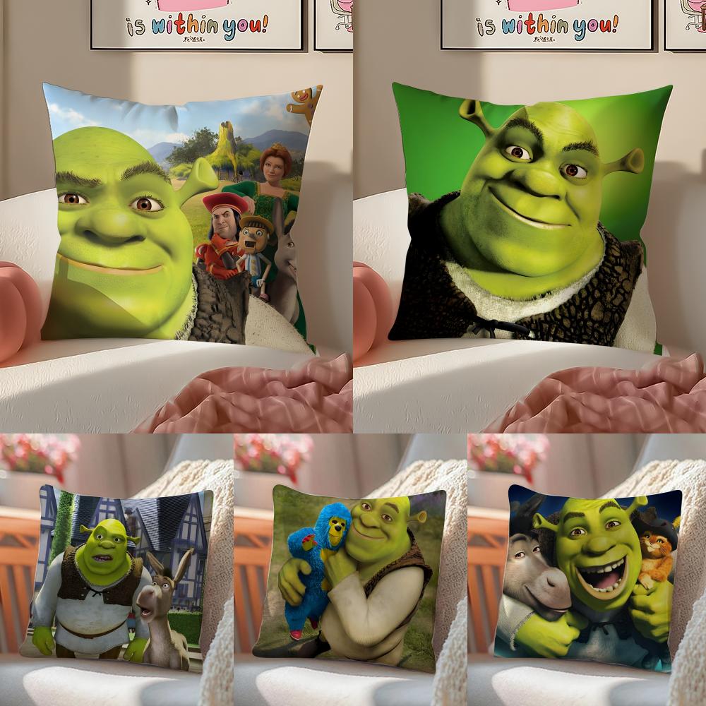 Hilarious Movie SShrek Cushion Cover Pillowcase Short Plush Invisible zipper Room Sofa Cushion Cover