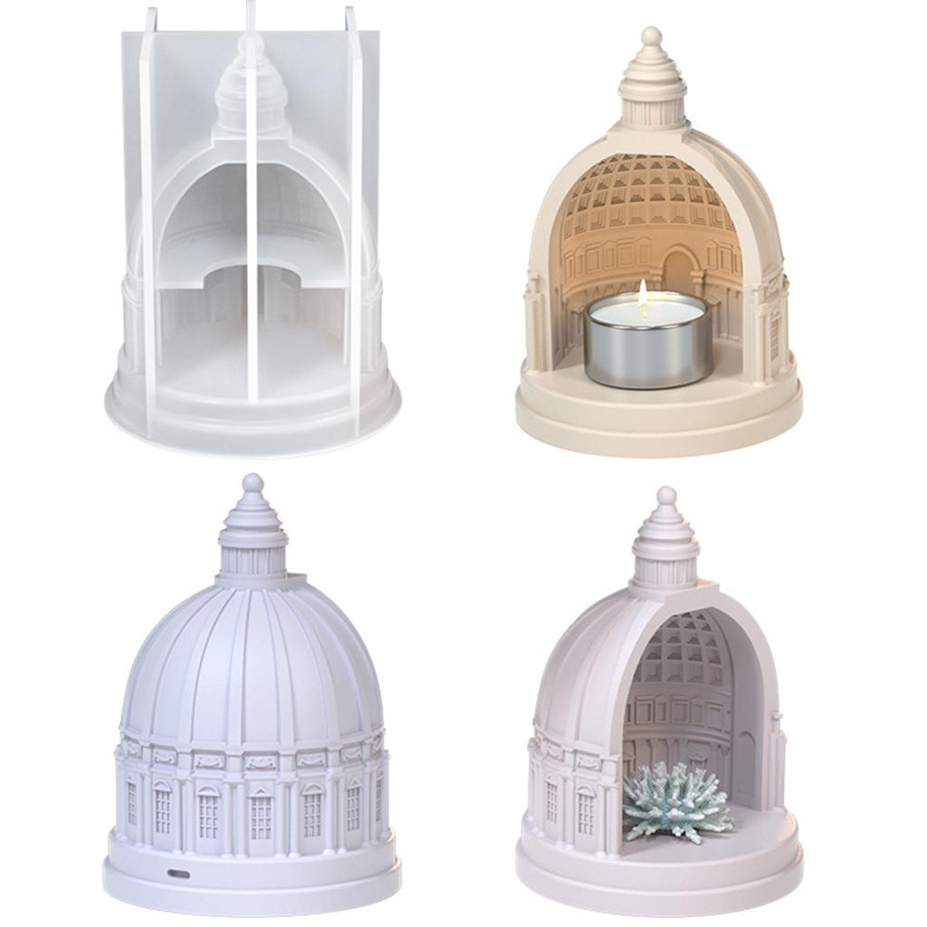 Многоцелевой Прочный Силиконовый Набор Форм для Подсвечников в Виде Замков Портативный для Изделий из Смолы Гипса Разных Размеров