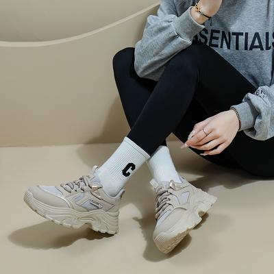 CRLAYDK 2024 Новые женские массивные кроссовки на шнуровке, платформа, сетчатые кроссовки для ходьбы, модные повседневные клинья, спортивные, папины, для бега, тенниса