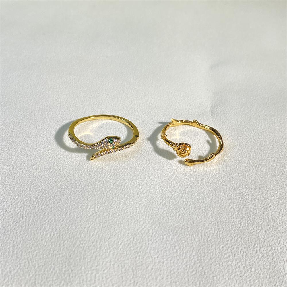 Корейское минималистичное кольцо-змея - Модное открытое кольцо в холодном стиле для женщин
