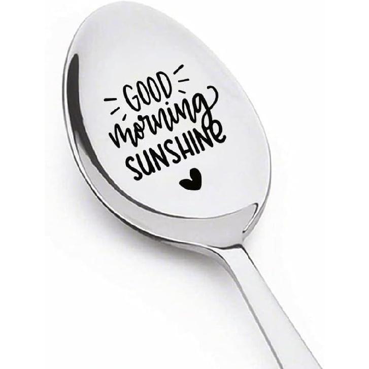 Anniversary Birthday Gift for Wife Best Friend Good Morning Sunshine Spoon Gifts for Mom Granddaughter Coffee Tea Lovers Gifts for Sister Grandma