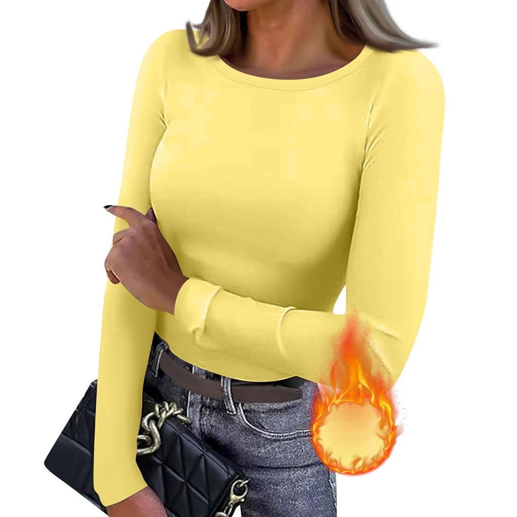 Женская осенне-зимняя футболка с зауженным низом, модный повседневный однотонный свитер с V-образным вырезом и длинными рукавами