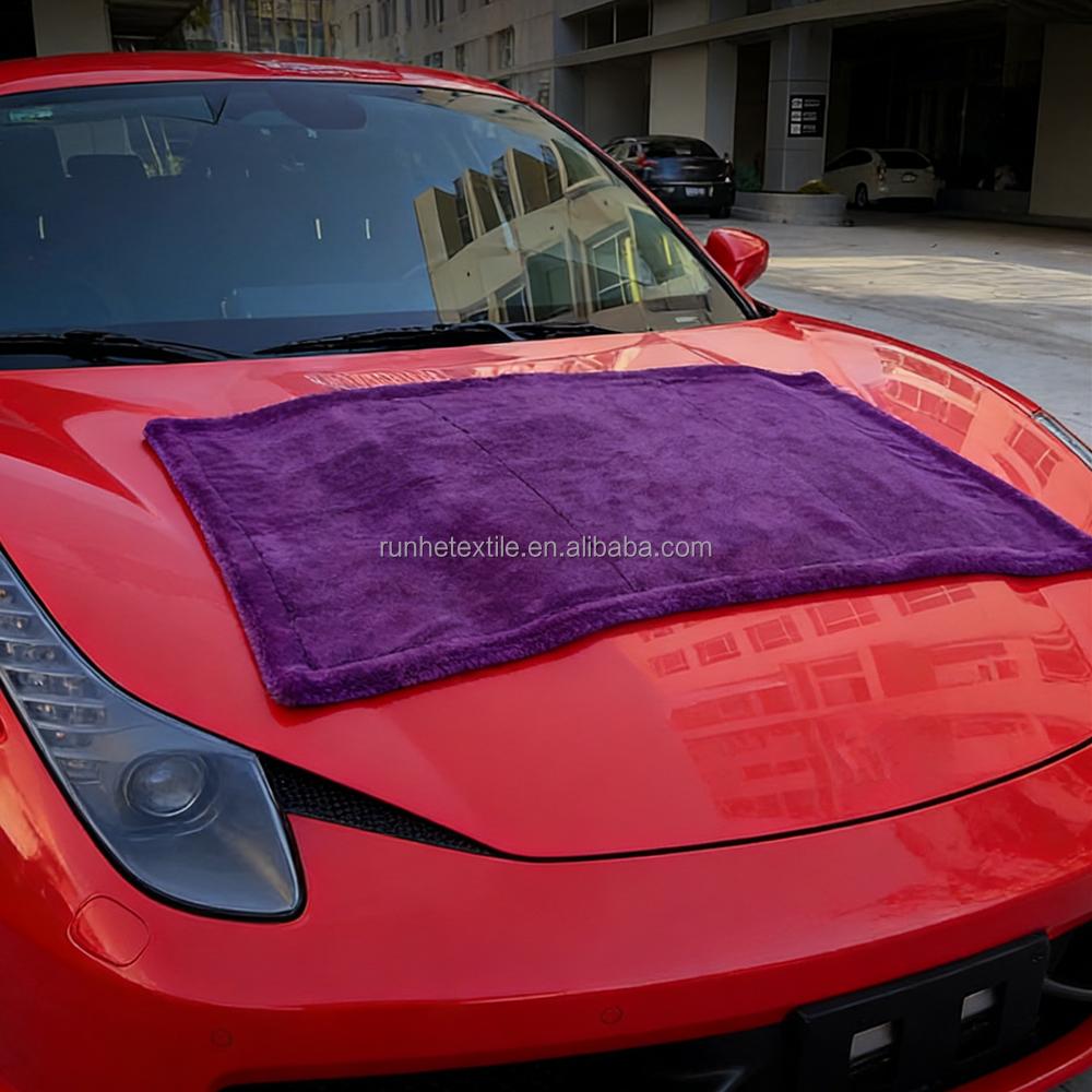 1200GSM 60*90CM Microfiber Car Drying Towel Edgeless Custom Packaging Absorbent Car Towel Twisted Quick-Dry Towel
