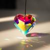 1PC Suncatcher Crystal Peach Heart Prism Pendant Lighting Pendant Sun Catcher Rainbow Prism Hanging Ornament Home Accessories
