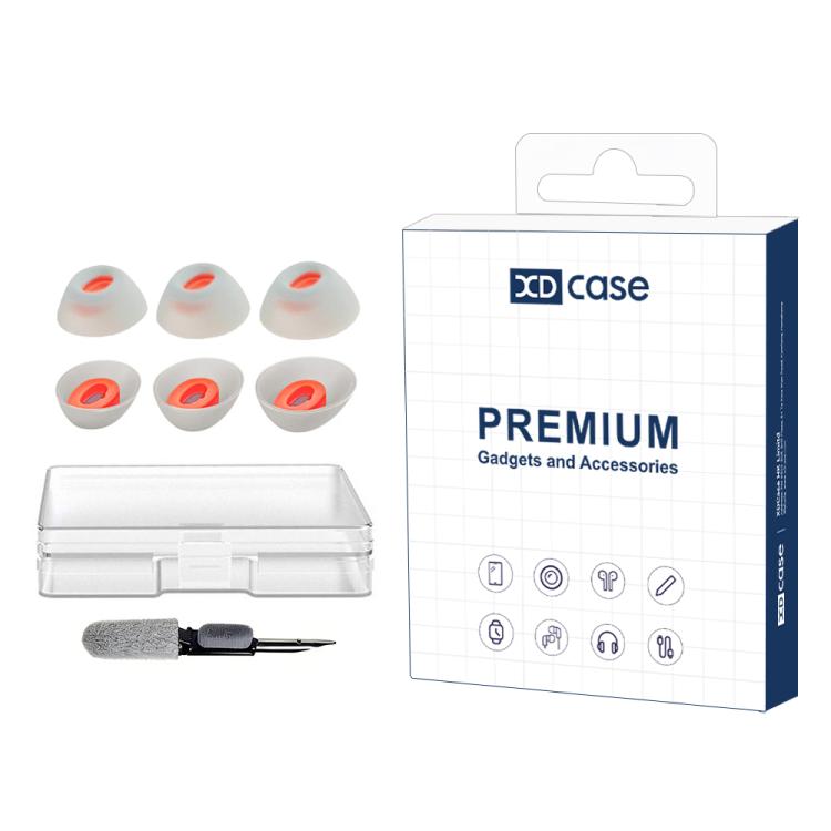 XDcase 3 пары сменных силиконовых амбушюр, размеры S/M/L, щетка для чистки (цвет случайный)