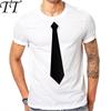 2017 New Fashion O-Neck Active Personalized Print Black Tie Design White T Shirt Hip Hop Short Sleeve T Shirts Men