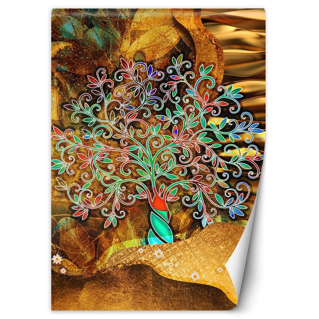 Wallpaper Tree On Golden Background