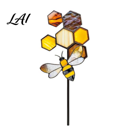 Backyard Plant Decor Colorful Planter Insert Stake Double-Sided Flower Pot Metal Inserts Insect Animal Stake for Pots Bed Decoration Outdoor