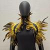 Gothic Feather Shrug Cape for Women Victorian Shoulder Wrap Shawl Collar for Halloween Cosplay Party Costume Accessories