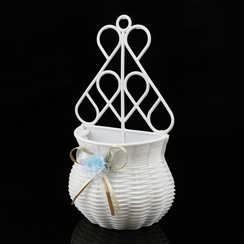 Полукруглая настенная ваза, белая пластиковая корзина для цветов, минималистичное цветочное украшение для гостиных и отелей