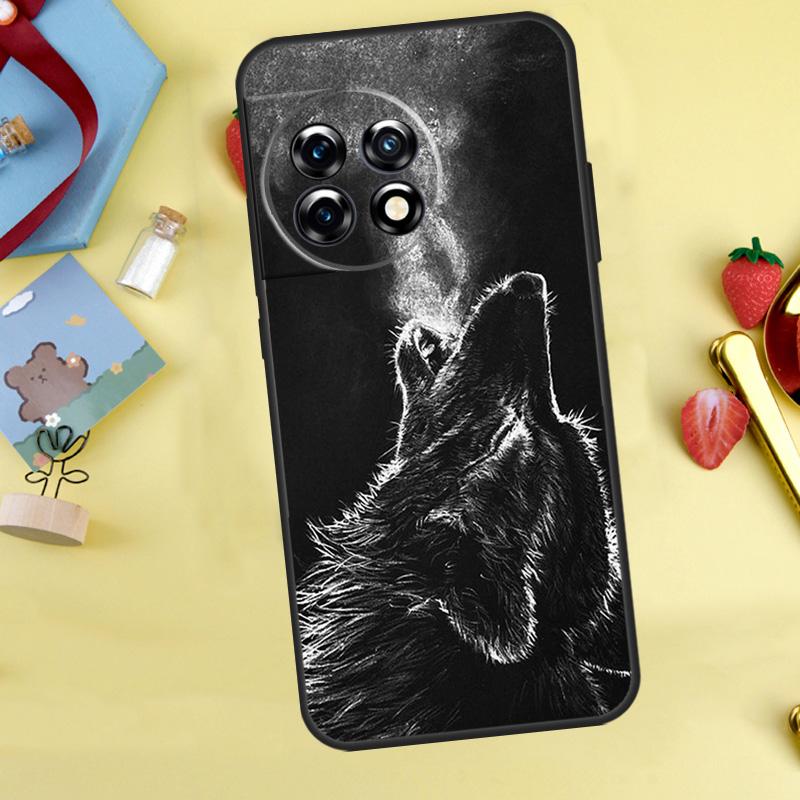 Волк Арт Черный Чехол Для OnePlus 15 13 12 11 9 10 Pro 13T 13R 12R 10T 8T Nord 5 CE 3 4 2 Lite N20 N30 Обложка