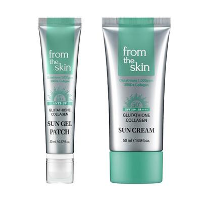 Прозрачный солнцезащитный гель-патч с коллагеном и глутатионом от Skin 20 мл + солнцезащитный крем 50 мл, 1 шт.