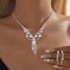 3PC Women's Fashion Hollow Design Tassel Necklace Earrings Jewelry Set Wedding Banquet Party Holiday Gift