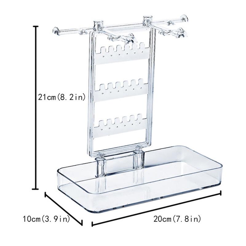 Настольная шкатулка для хранения ювелирных изделий, подставка для сережек, пластиковый органайзер для сережек, подвесной держатель, витрина, поднос для косметики