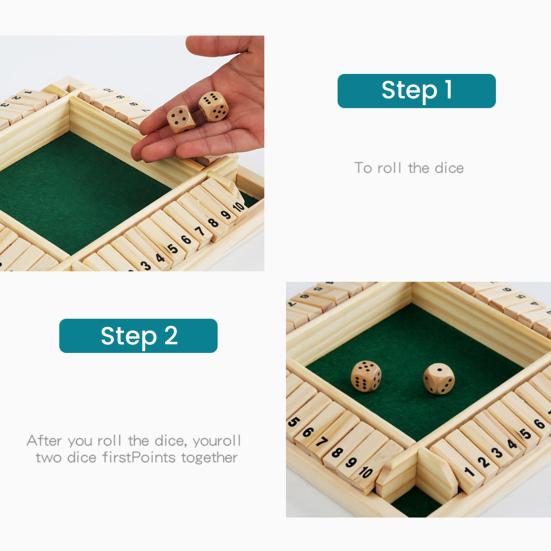 Настольная игра Shut The Box 4 игрока Деревянная настольная математическая игра Дети Взрослые Семья
