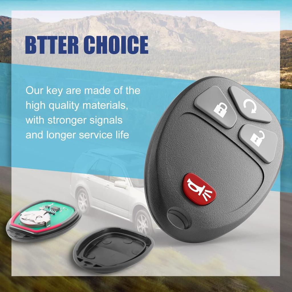 Car Key Fob Keyless Entry Remote fits Chevy Suburban Tahoe Traverse/GMC Acadia Yukon/Enclave/Saturn Outlook OUC60270, OUC60221, Set of 2