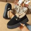 Fashionable winter women's snow boots with buckle low-top warm cotton shoes