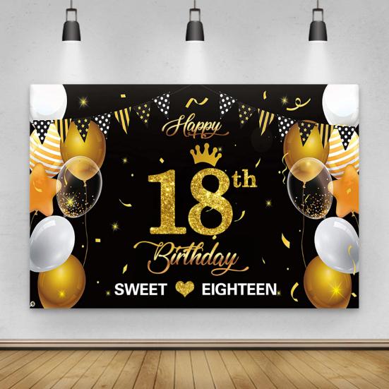 Фон гобелен моющийся блестящий портативный фон для вечеринки 18-й день рождения фон декоративная ткань фон гобелен