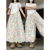 Summer Floral Skirt Pants for Women High Waist Slimming Design Gentle Style