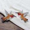 1Pair Hummingbird Embroidered Patches Applique Clothing Patch Decoration