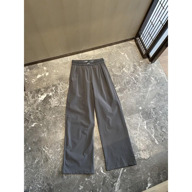 ALO Embroidered Loose Wide Leg Pants Women Casual Outdoor Sports Trousers Breathable